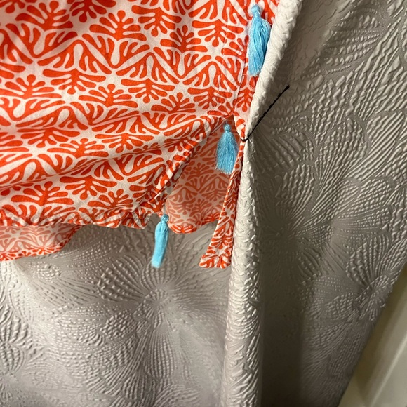 Beautiful and Vibrant V Neck Blouse with Tassles - Picture 9 of 9